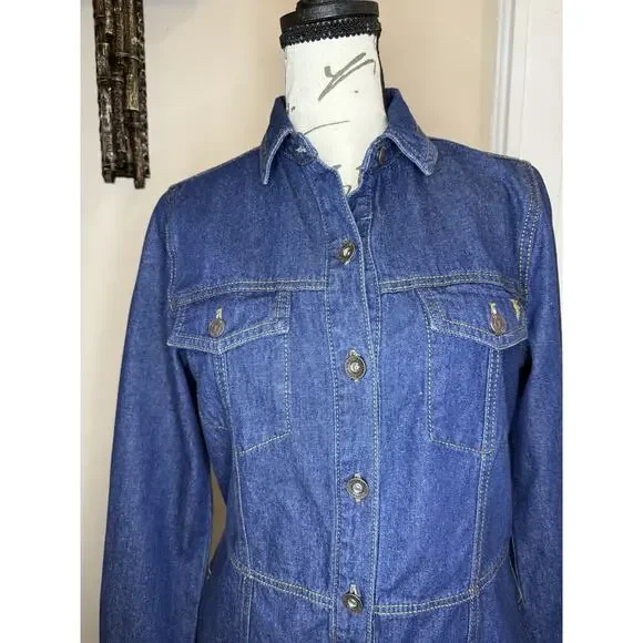NWOT Frye Denim Shirtdress Dark Indigo Long Sleeve Size XS - Picture 3 of 12